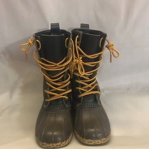 LL Bean black duck boots